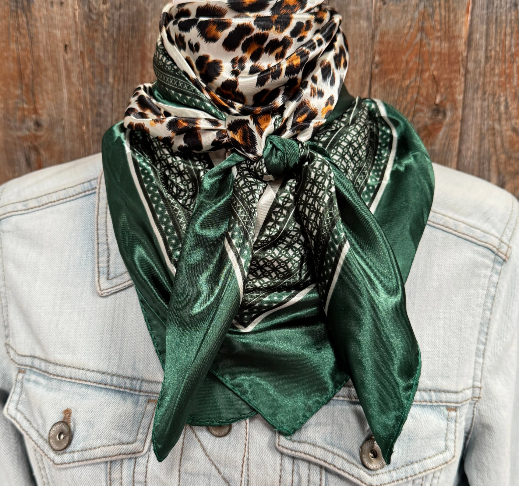RD Green Animal Print Wild Rag