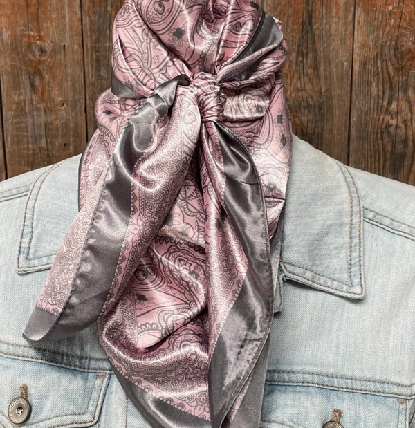 RD Pink & Gray Paisley Wild Rag