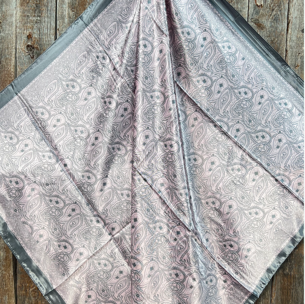 RD Pink & Gray Paisley Wild Rag