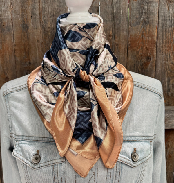 RD Navy & Cream Floral Wild Rag