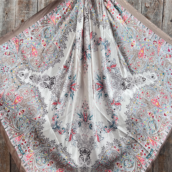 RD Tan Floral Wild Rag