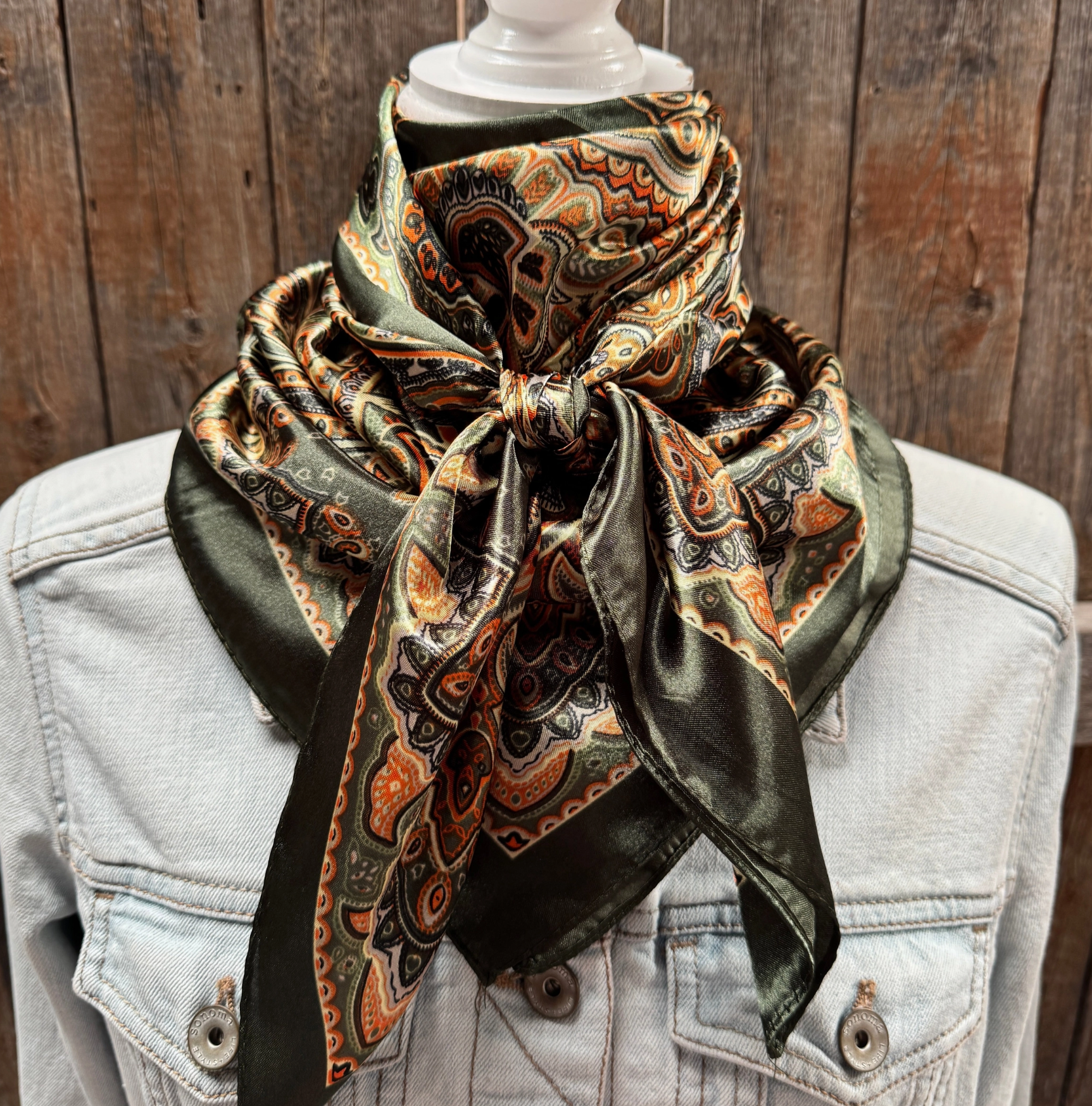 RD Olive & Orange Paisley Wild Rag