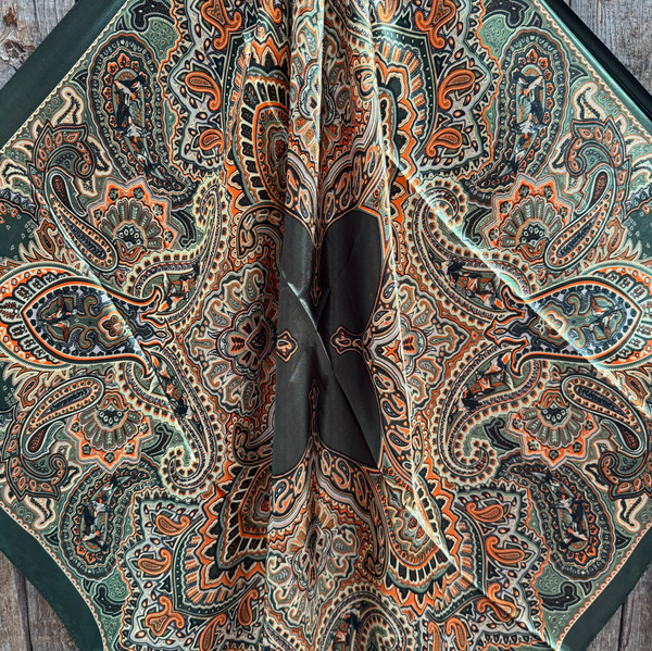 RD Olive & Orange Paisley Wild Rag