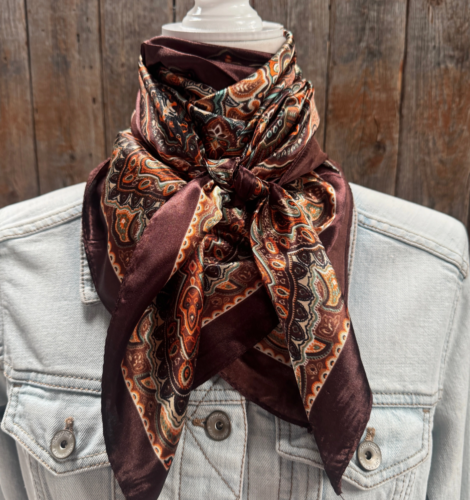 RD Brown & Orange Paisley Wild Rag