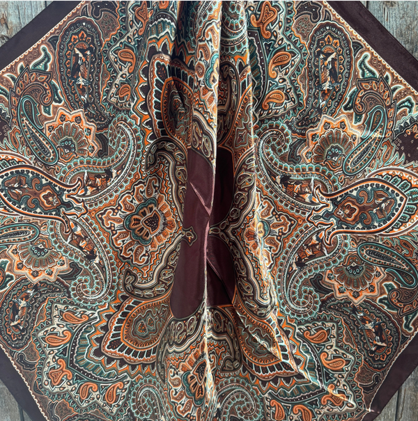 RD Brown & Orange Paisley Wild Rag