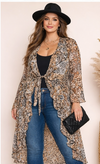 V Animal Print Duster
