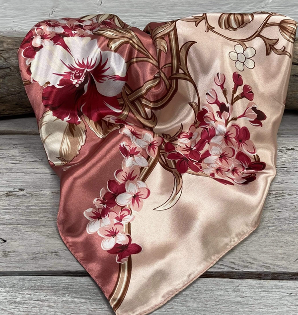 RD Raspberry Floral Wild Rag