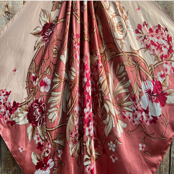 RD Raspberry Floral Wild Rag