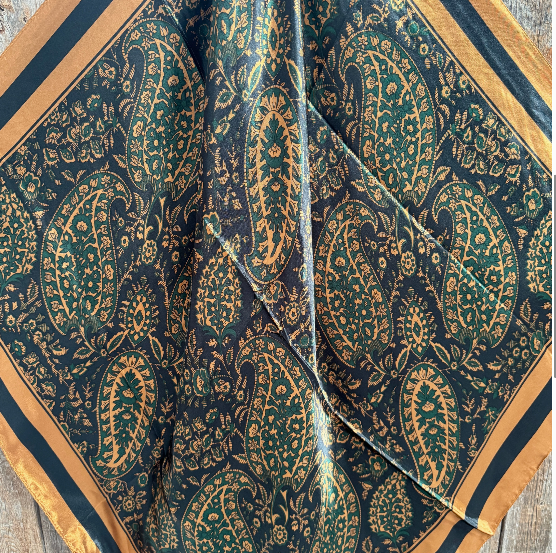 RD Green & Tan Floral Wild Rag