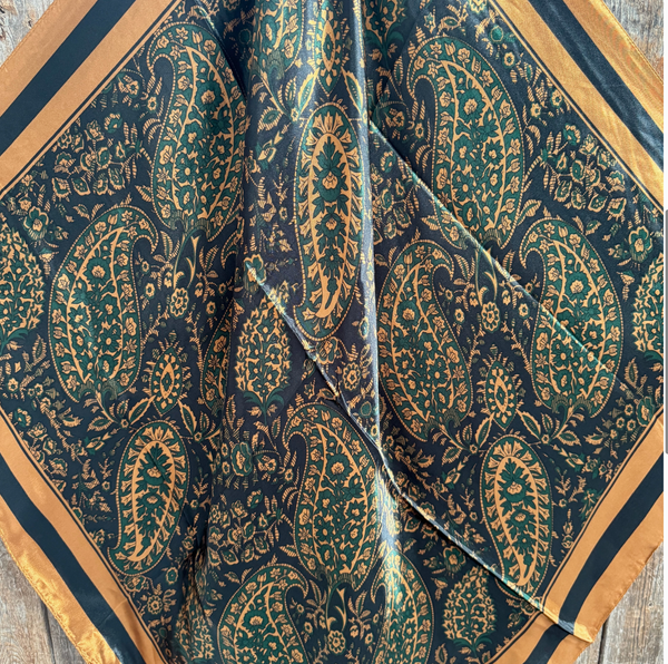 RD Green & Tan Floral Wild Rag