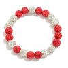 Rhinestone Bracelet Red/White