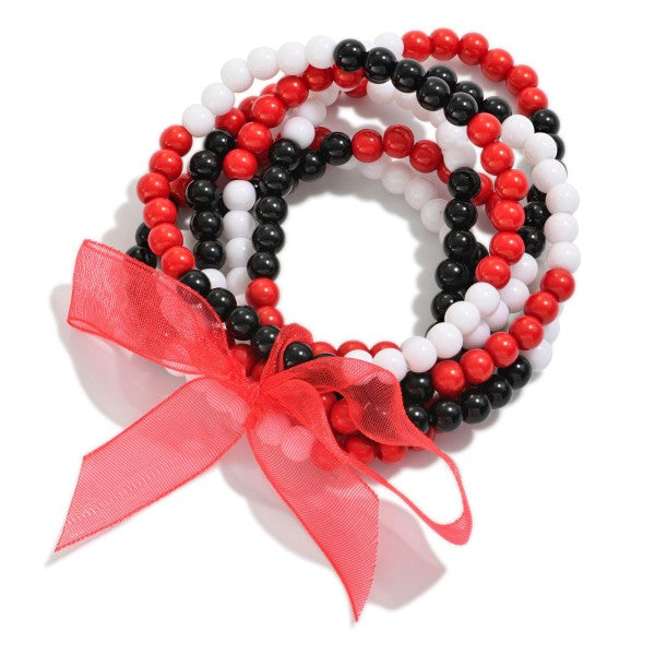 Stretch Bracelets Red/White/Black