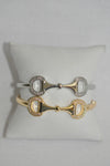 DC Silver Bit Crystal Cuff Bracelet