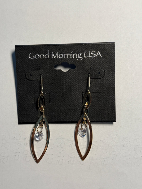 DC Gold Linked Teardrop Crystal Earrings