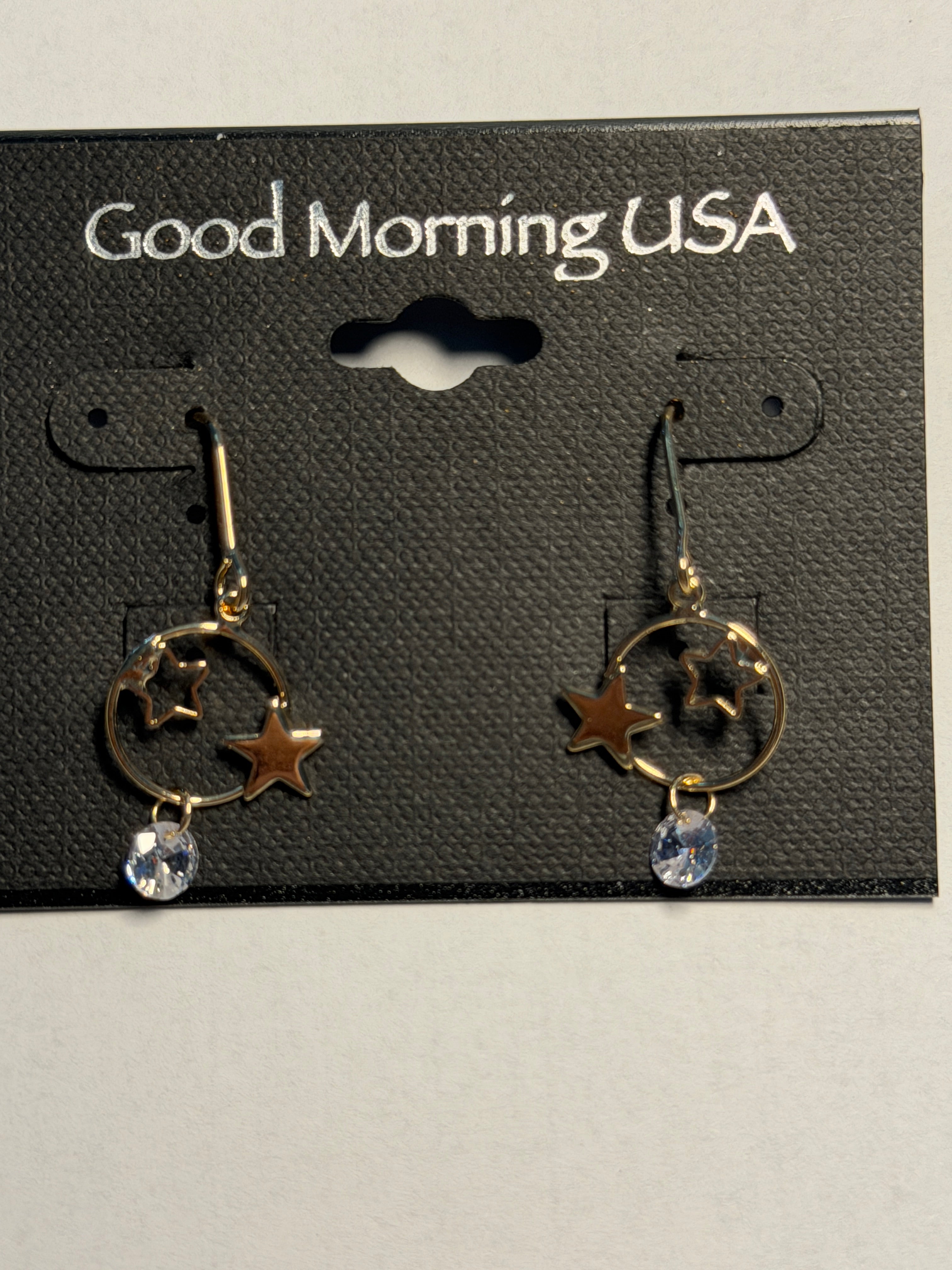 DC Gold Starry Orbit Crystal Earrings