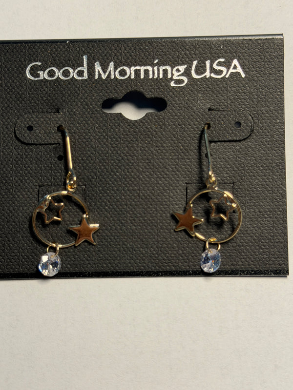 DC Gold Starry Orbit Crystal Earrings
