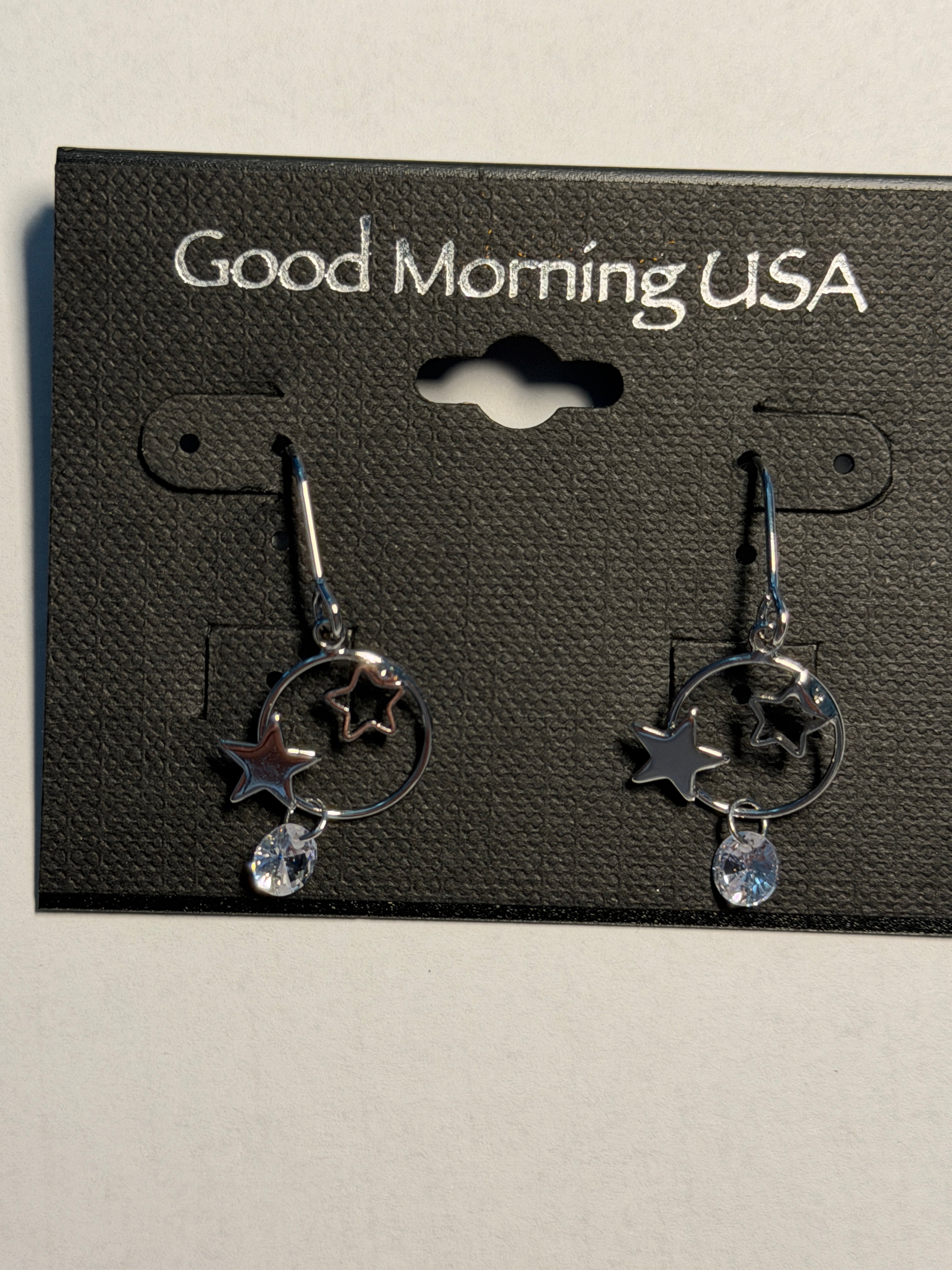 DC Silver  Starry Orbit Crystal Earrings