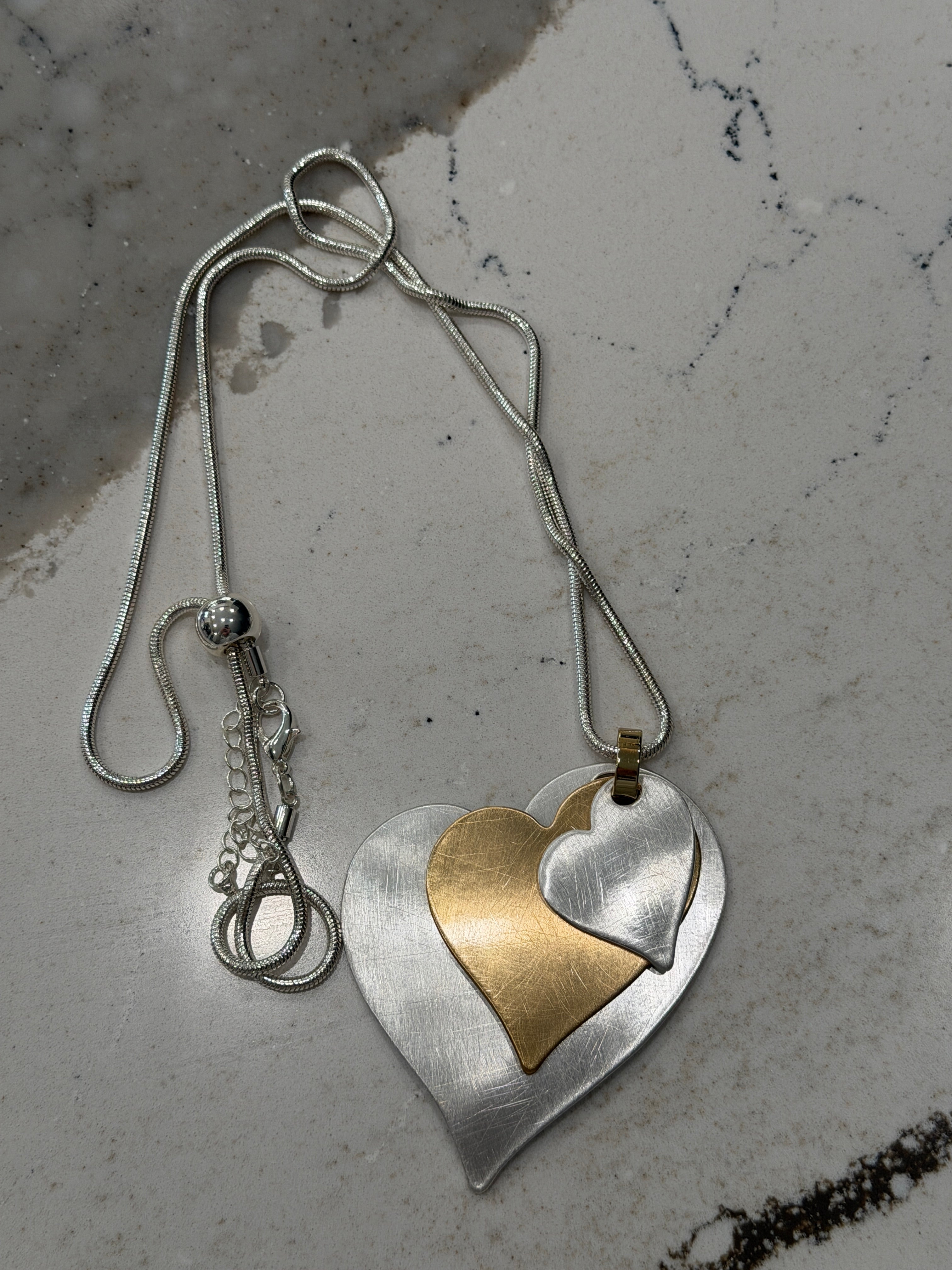 DC  Golden Bond Heart Lariat Necklace
