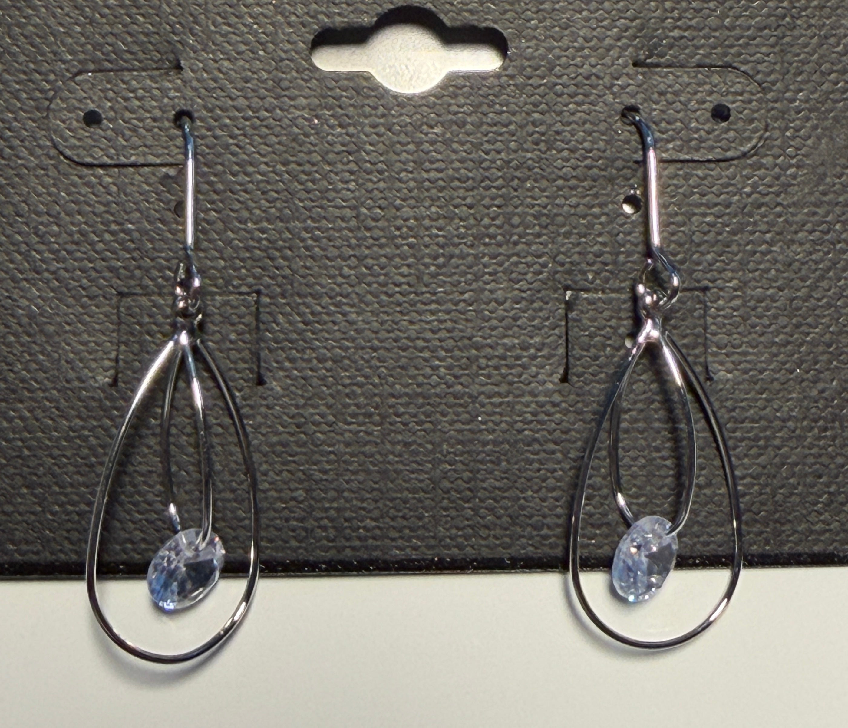 DC Silver Teardrop Sparkle Earrings
