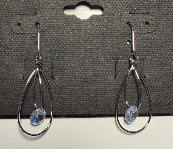 DC Silver Teardrop Sparkle Earrings