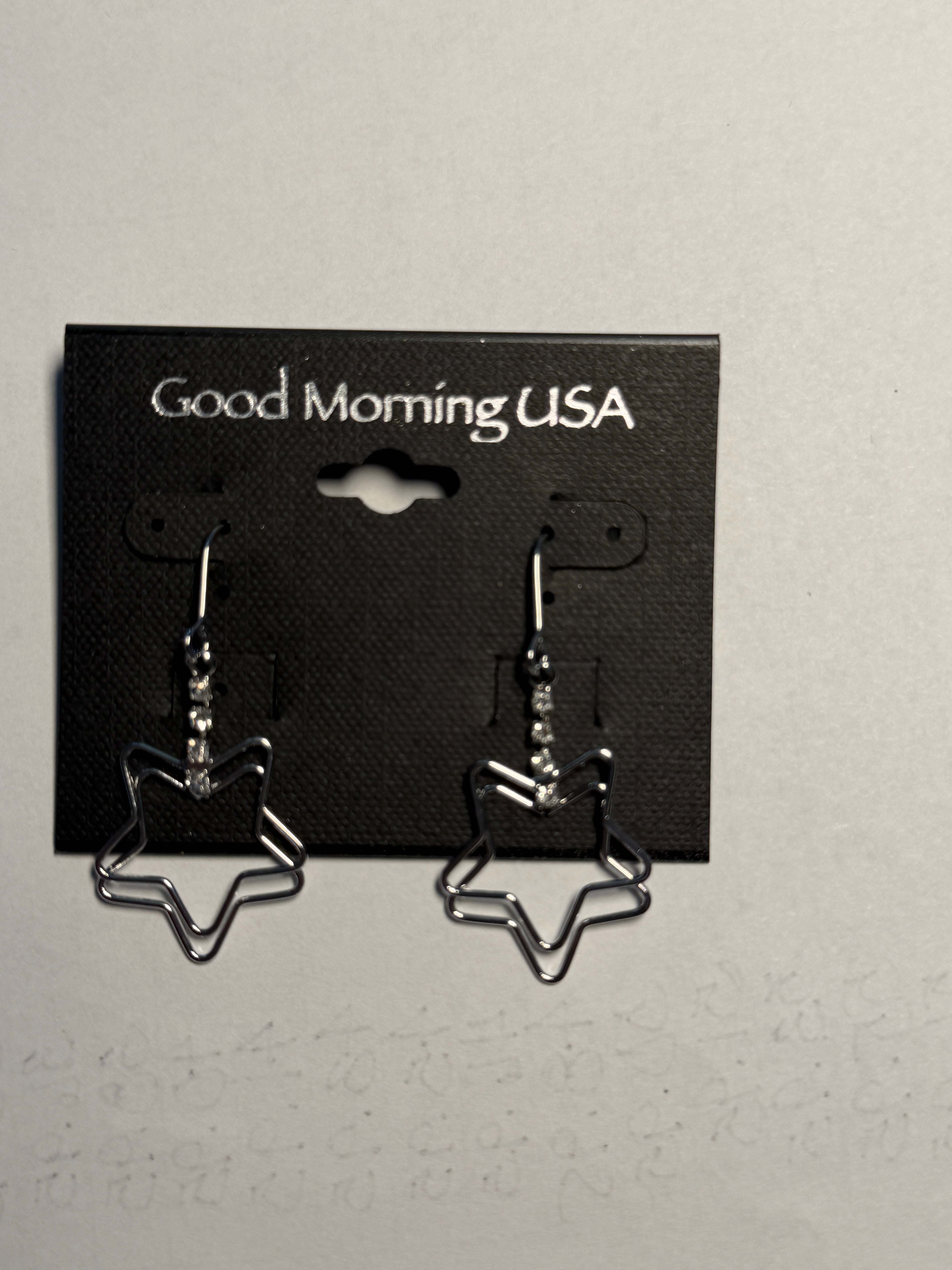 DC Silver Shimmer Star Outline Earrings