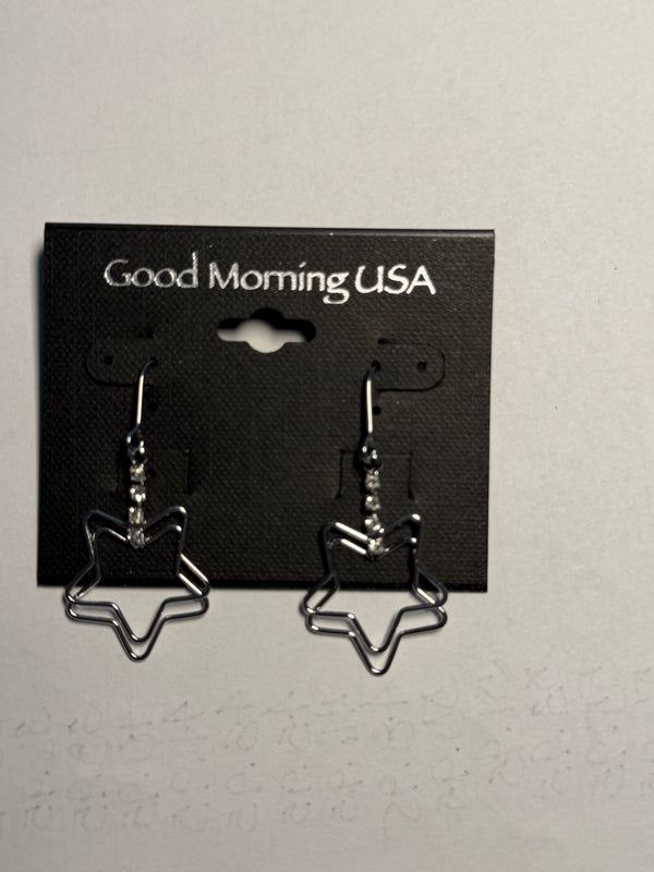 DC Silver Shimmer Star Outline Earrings