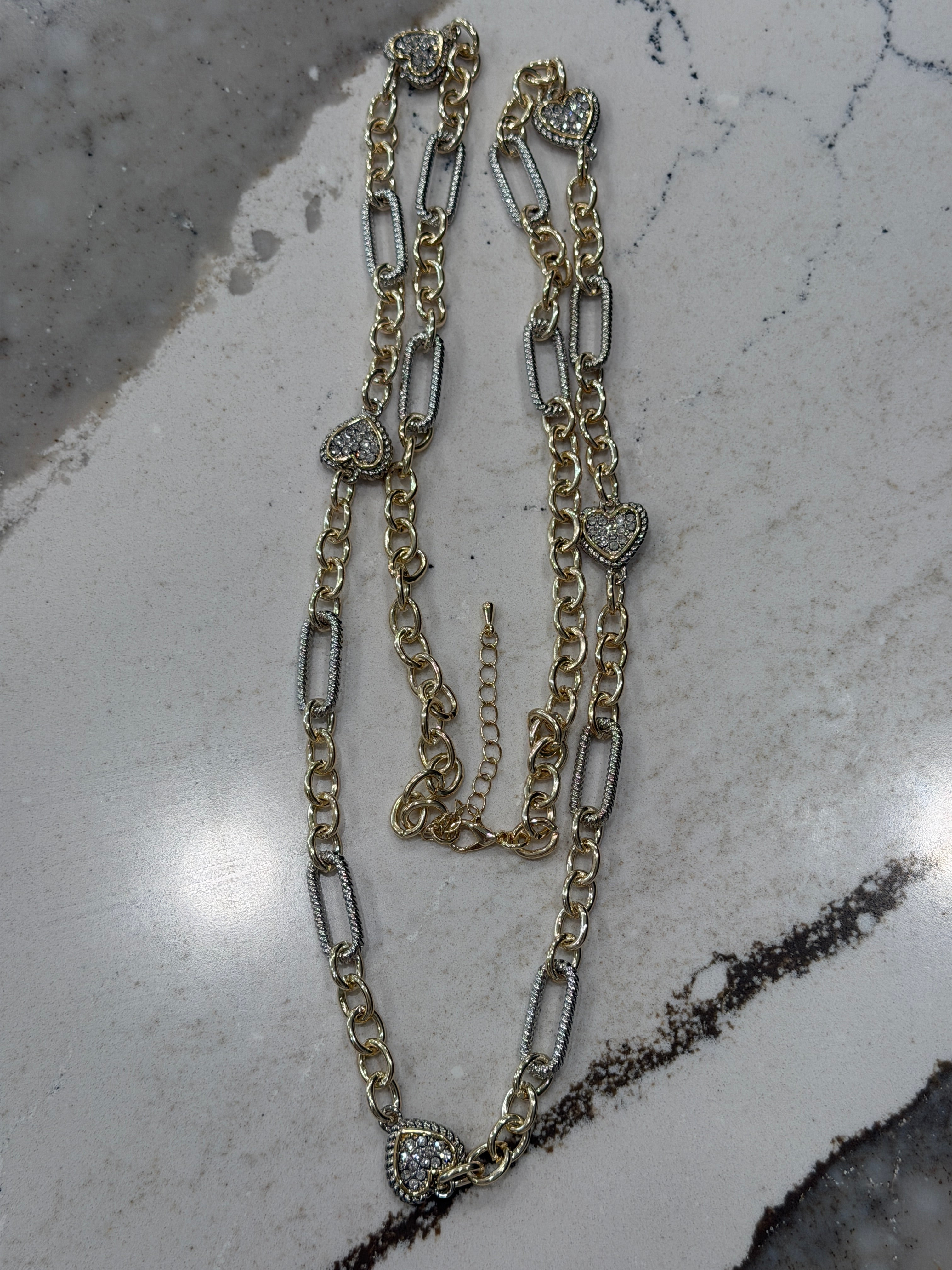 DC Gilded Heart Link Necklace