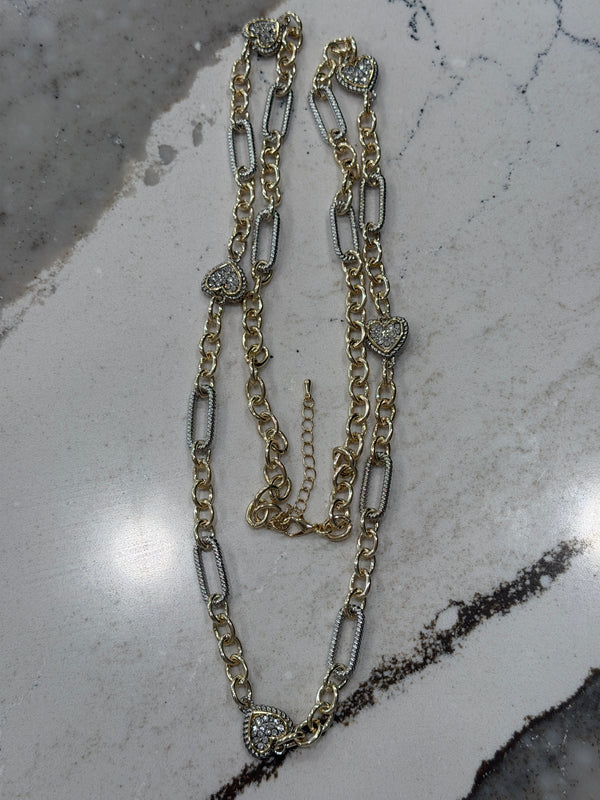 DC Gilded Heart Link Necklace