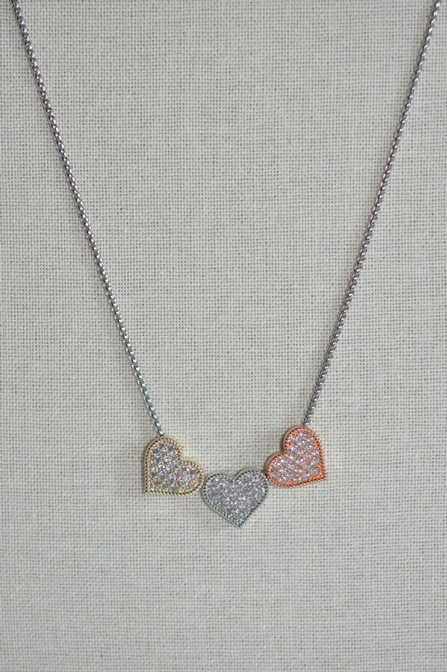DC Triple Heart Sparkle Necklace