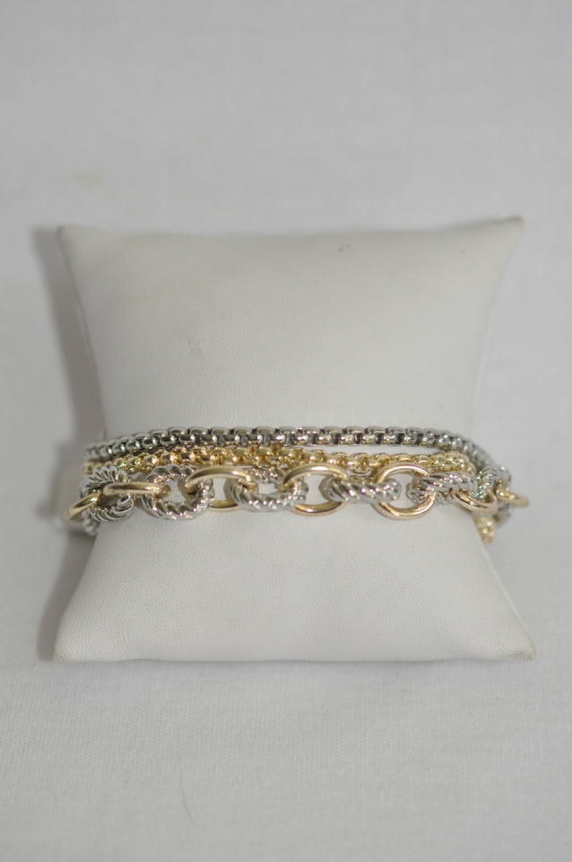 DC Mixed Metal Layered Chain Bracelet