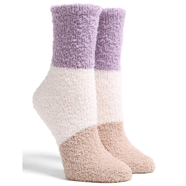 Luxury Socks in Purple/White/Taupe