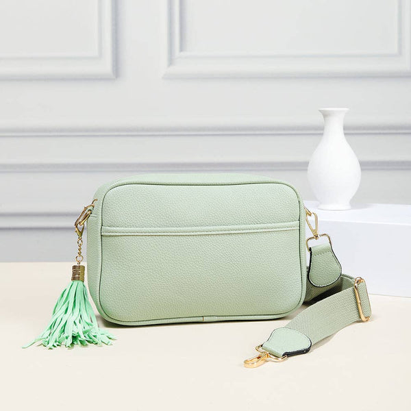 Tassel Crossbody in Light Blue