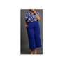 Square Jacquard Wide Fit Pants in Royal Blue