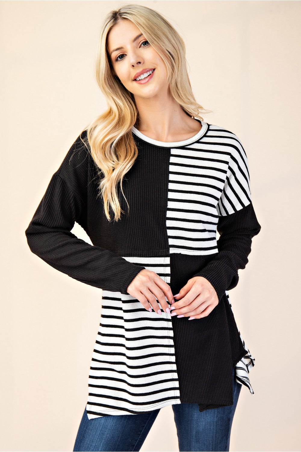 Black & White Contrast Top