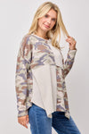 Camo Color Block Top