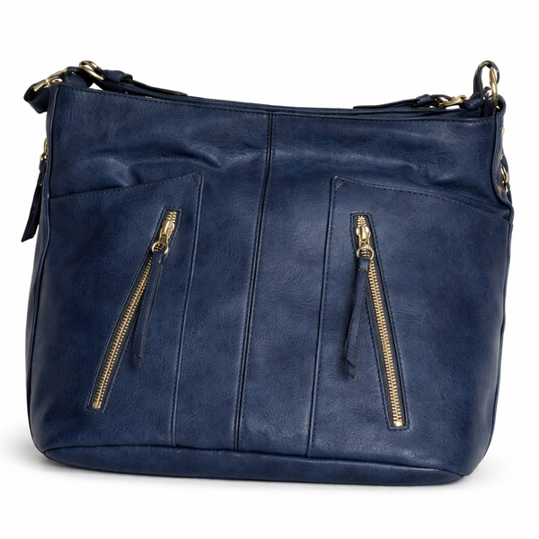 DC Navy Front Zip Bag