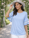 Sweet Breeze Polka Dot Ruffle Sleeve Top