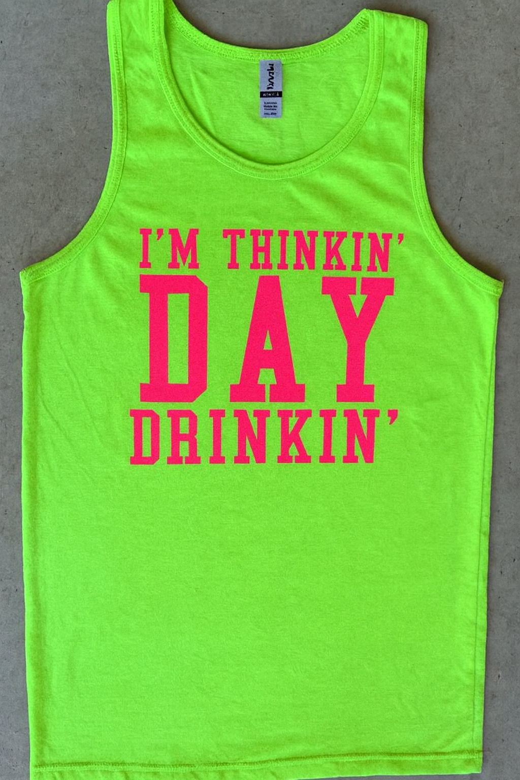 Day Drinkin' Tank-Lime Green