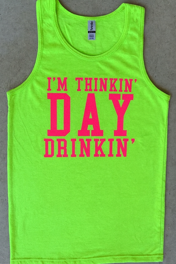 Day Drinkin' Tank-Lime Green