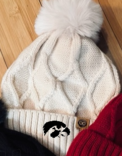 Iowa Pom Beanie in Ivory
