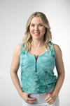 MM Mila Zipper Tank-Teal