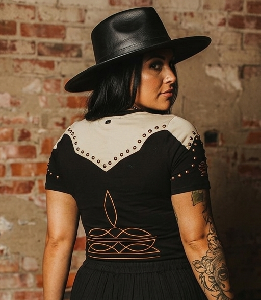 LB Tan Western Stud Top