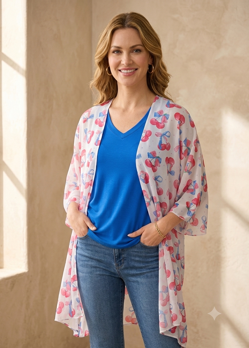 MM Patriotic Cherries Kimono