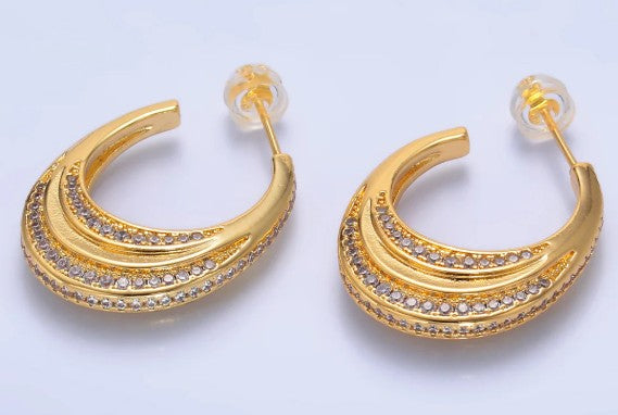 SJ CZ Vintage Post Earrings