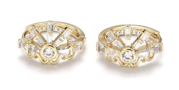 SJ Gold CZ-S Huggie Earrings