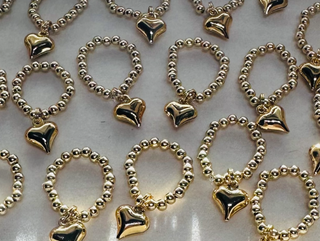 Gold Heart Bandana Stretch Charm