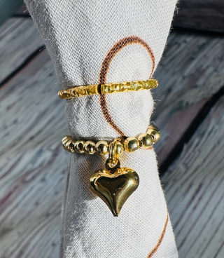 Gold Heart Bandana Stretch Charm