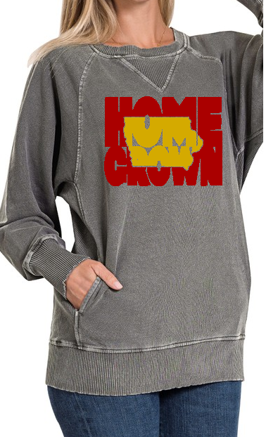 Home Gown Iowa State-Gray Sweatshirt with Pockets