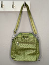 Ostrich Look Faux Leather Backpack in Olive