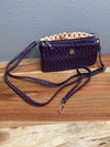 Ostrich Look Faux Leather Crossbody in Purple
